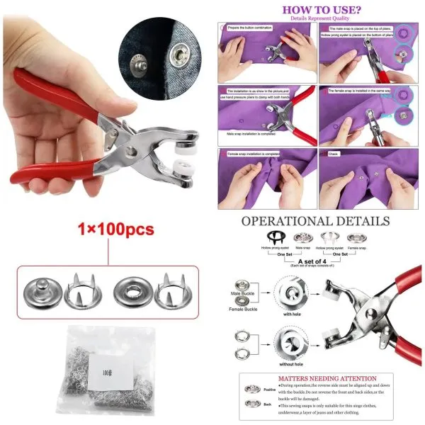 Tich Button Machine Plier