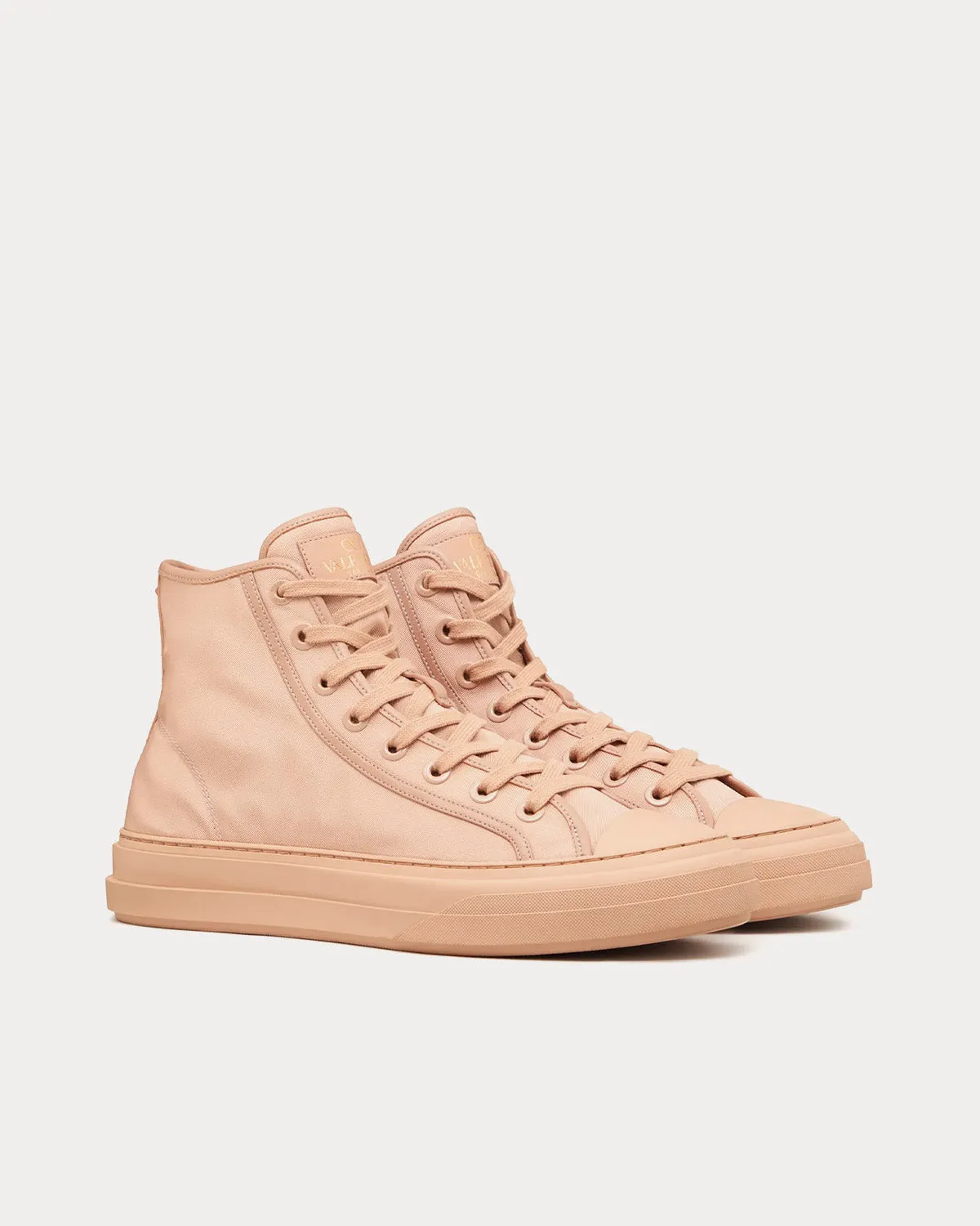 Totaloop Nylon / Leather Beige High Top Sneakers
