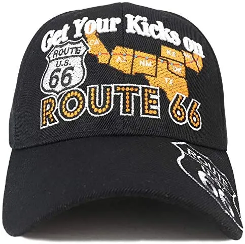 Trendy Apparel Shop Get Your Kicks on Route 66 Embroidered Structured Ball Cap