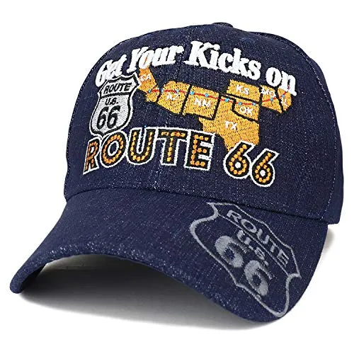 Trendy Apparel Shop Get Your Kicks on Route 66 Embroidered Structured Ball Cap