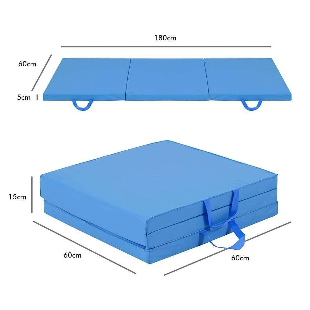 Tri-Fold Exercise Mat 5cm Thick - Blue