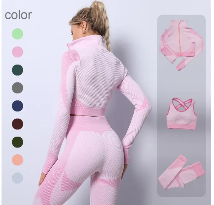 Women Yoga Seamless Workout Clothes Set