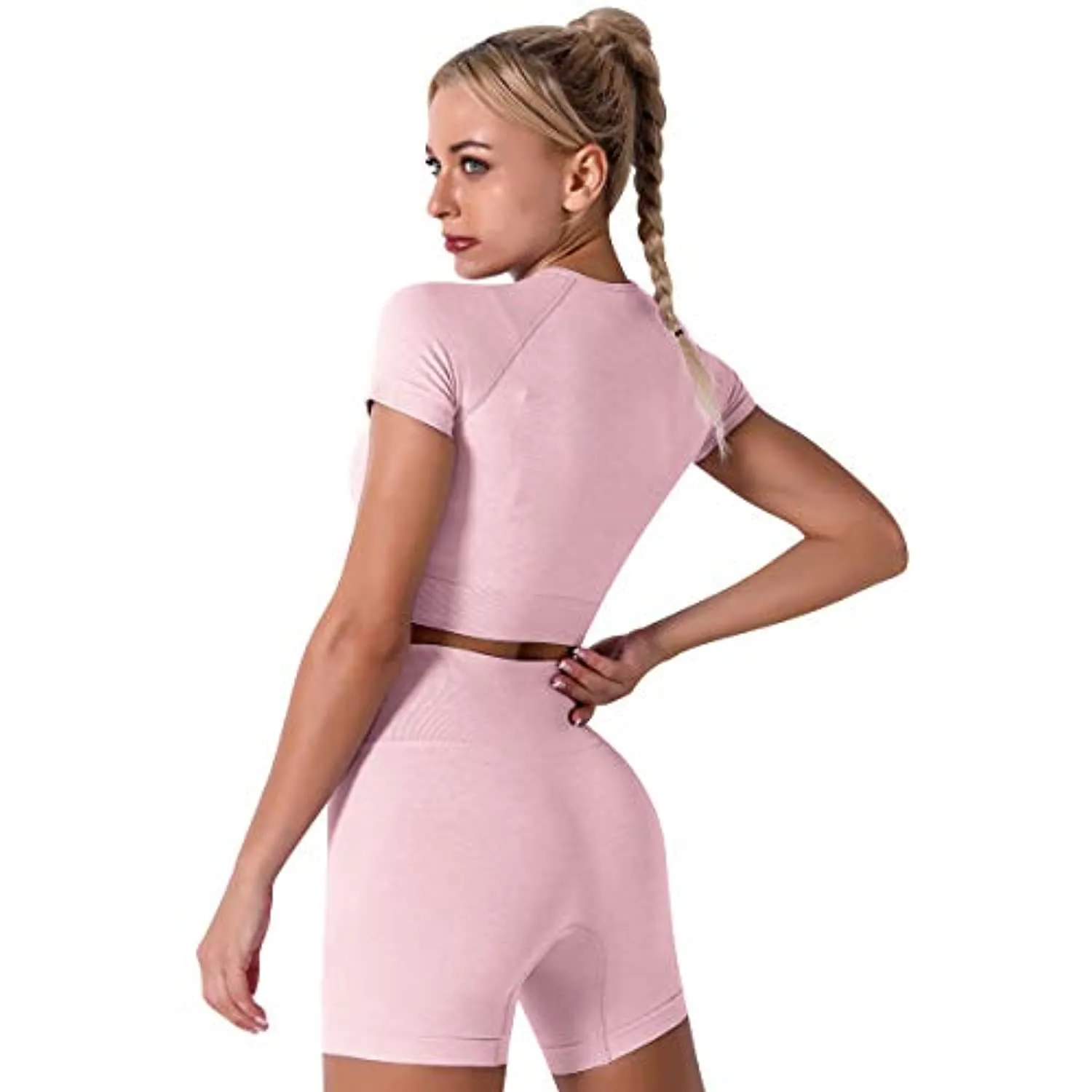 Women's Yoga Outfit Seamless Workout Set High Waist Exercise Shorts Pants with Sport Bra 3PCS Tracksuit Gym Tracksuits