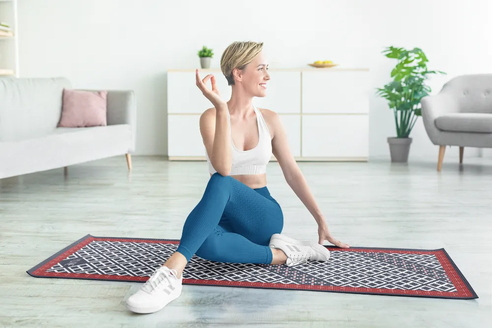 Yune Yoga Blue Pilates Mat Reiko